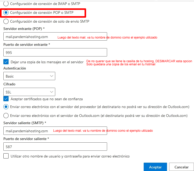 leer correo electronico dominio .com en hotmail