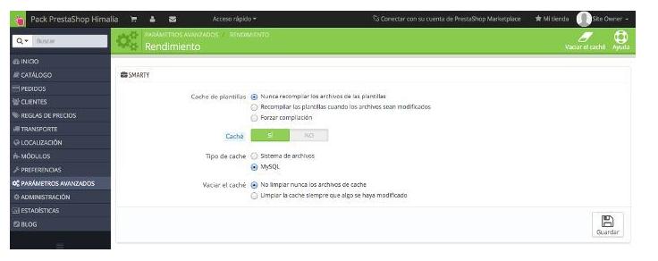 cache prestashop